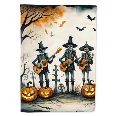 Drapeau de maison d'Halloween mariachis squelette