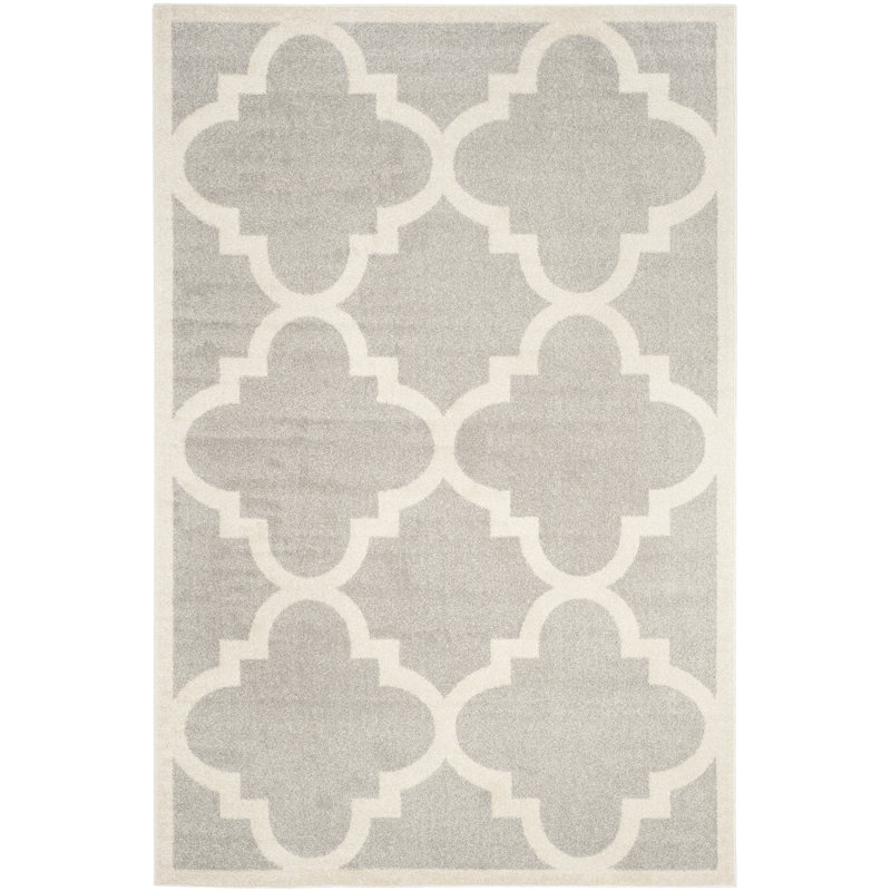Tapis géométrique gris clair / beige Ammundsen, Rectangle 4 pi x 6 pi