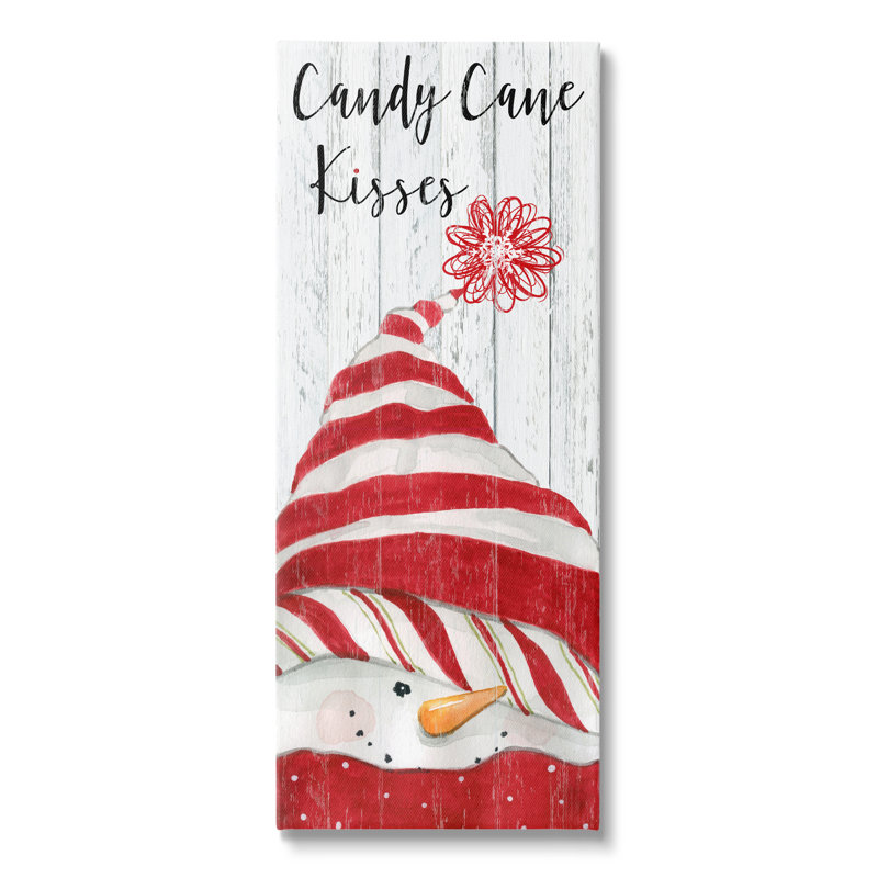 «The Holiday Aisle® Candy Cane Kisses», art mural sur toile par Carol Robinson, H 24 po x l 10 po x P 1,5 po
