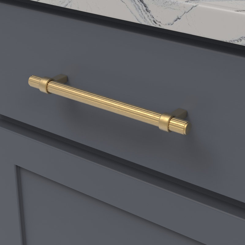 Sinclaire Bar / Handle Pull, Brushed Golden Brass, 6.31, 0.75