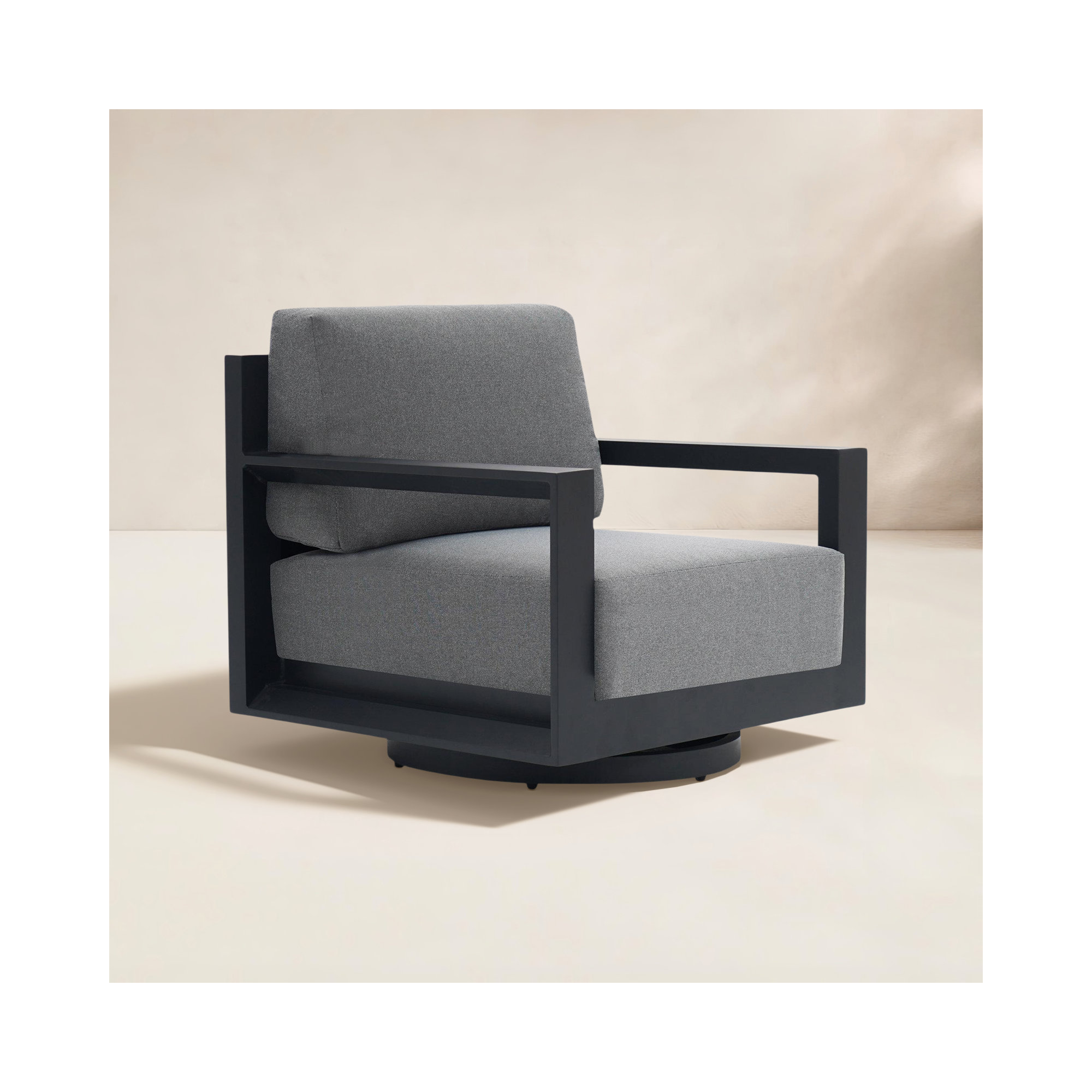 Aden Aluminum Outdoor Swivel Chair, Gray