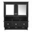 Pharmacie murale 24 po avec tiroirs et crochets de rangement, miroirs haute définition avec rangement pour meuble-lavabo-131660742