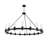 60" 18-Light Glass Shade Wagon Wheel Chandelier