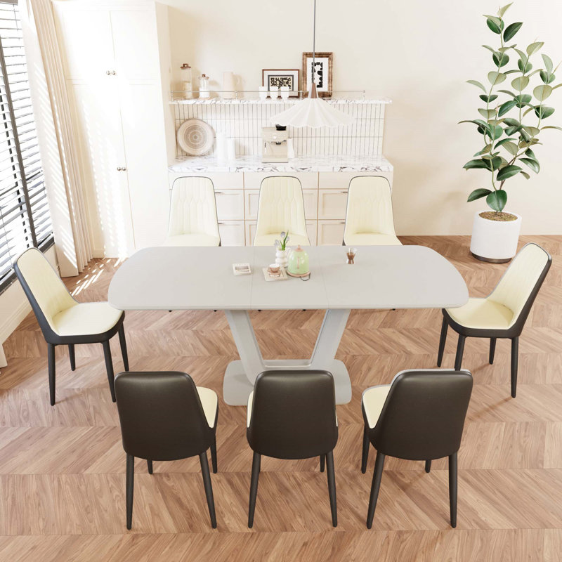 Ensemble de table de salle à manger extensible 62,99 à 78,74 po pour 2 à 8 personnes