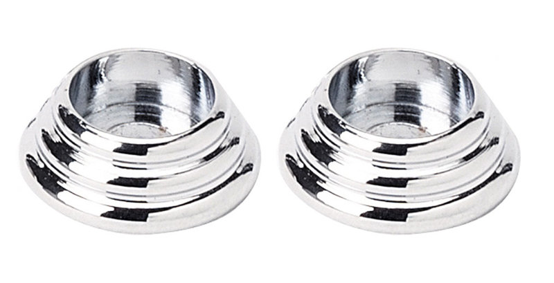Rosette traditionnelle, Chrome poli, H 0,5 po x l 1,5 po x P 1,5 po