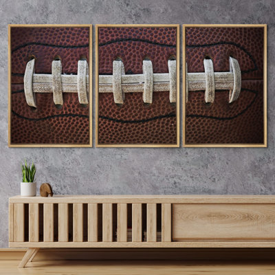 Closeup of American Football Laces - Multi-Piece Image Print
