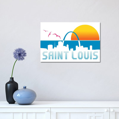 St. Louis Sunset 1 Piece Wrapped Canvas Wall Art
