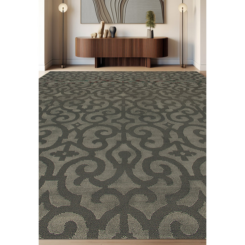 Tapis rectangulaire fumée / noir, Rectangle 8 pi x 10 pi