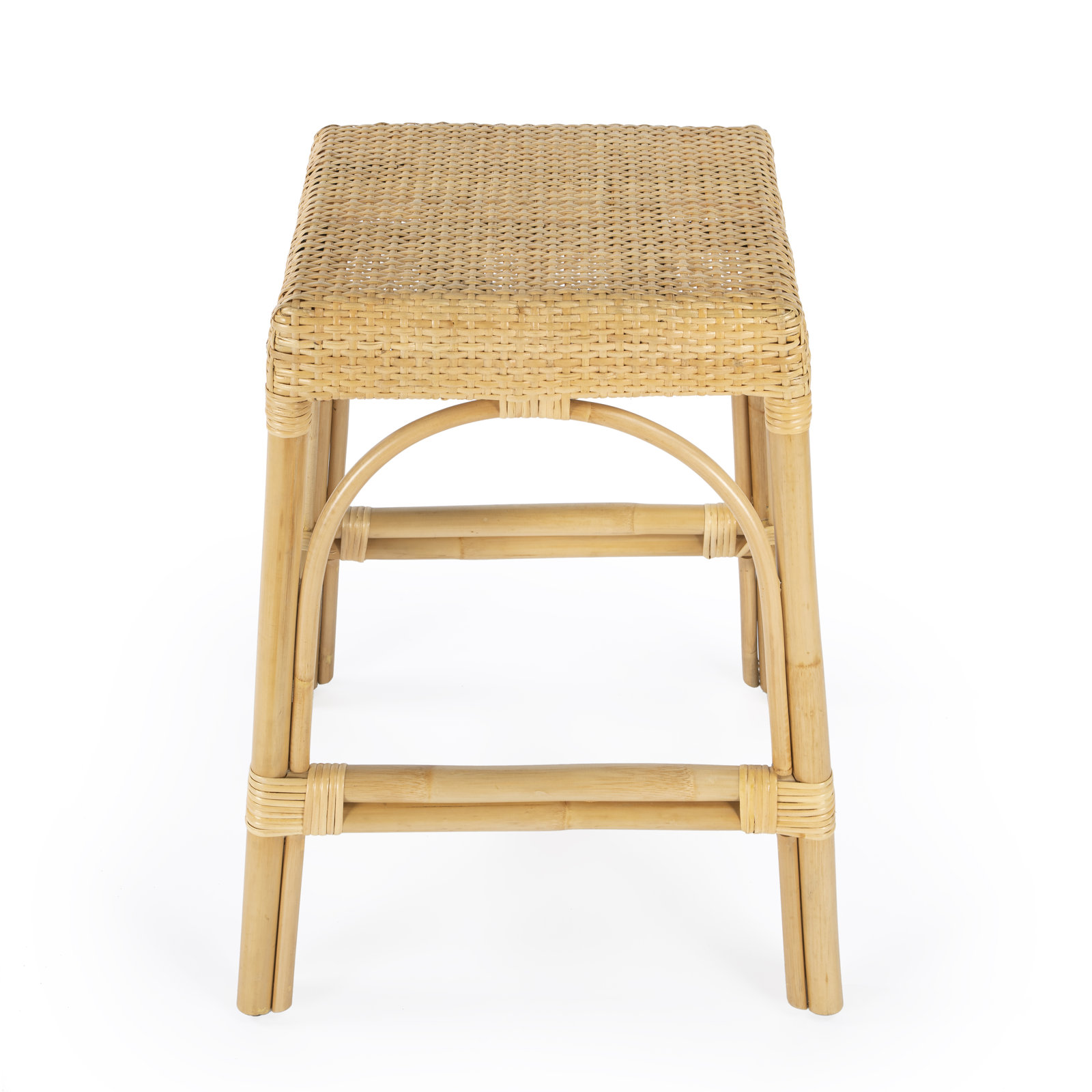 Lennart Bar Stool, Counter Stool (24.5" Seat Height), Natural/ Natural Rattan Frame