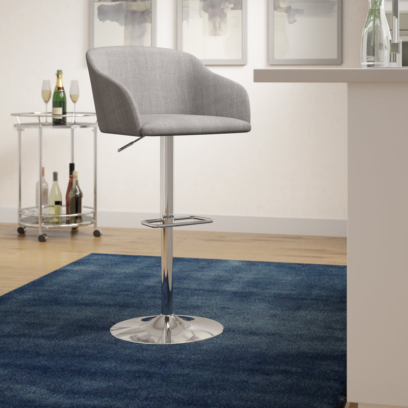 Tabouret de bar réglable Greely, Gris clair
