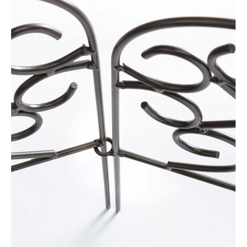 Scrollwork Wrought Iron Edging with Ground Stakes and Gunmetal Finish