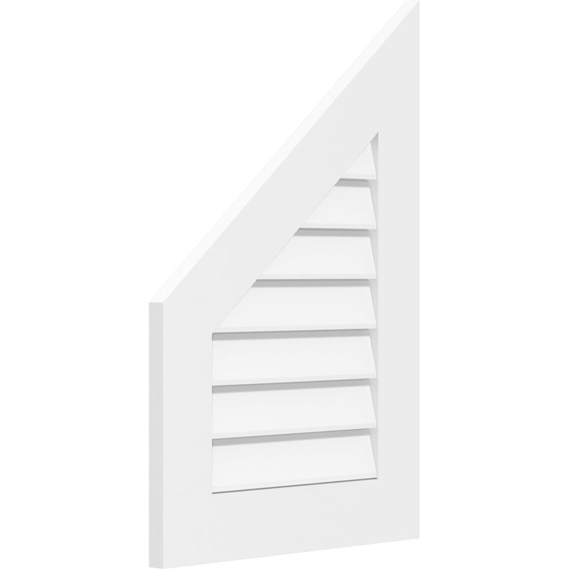 Demi-sommet en haut à gauche avec cadre standard et fonctionnel en PVC avec évent 4/12, H 20 po x l 14 po x P 1 po