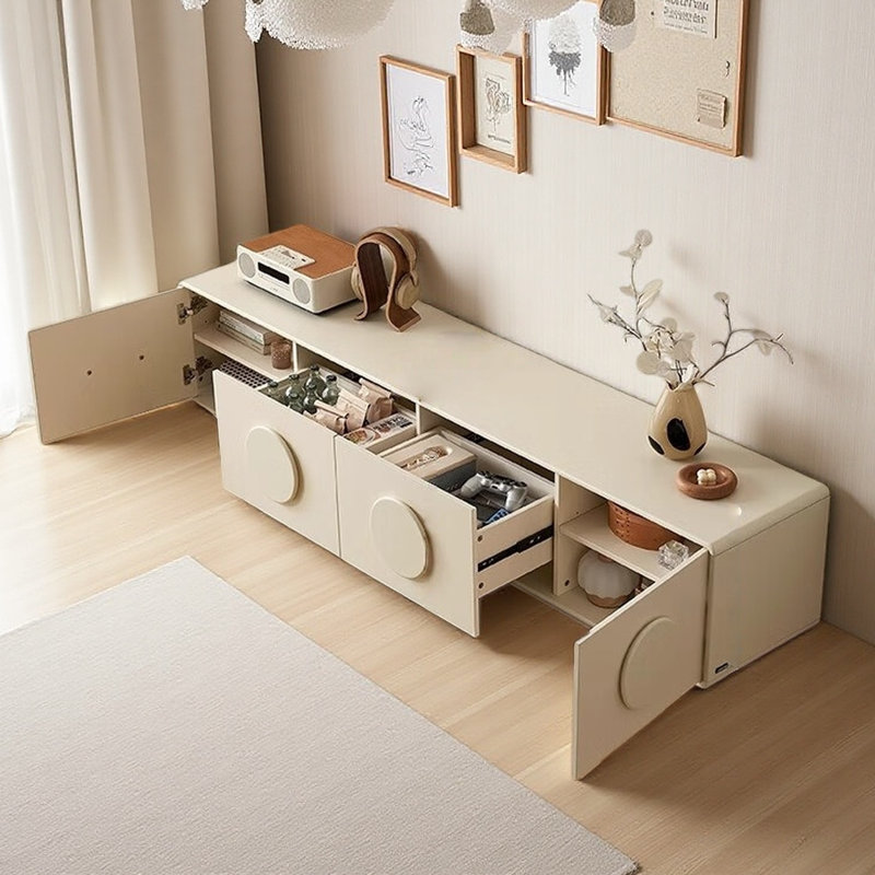 Meuble télé simple de style crème, Blanc cassé
