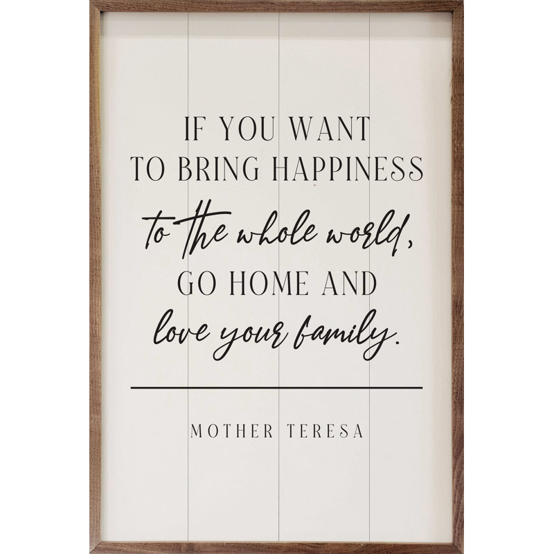 «To Apping Happiness Mother Teresa White», H 16 po x l 10 po