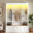 Elegant Hall Tree With App Controlled Led Light, 9 Hooks, Storage Bench, 3 Large Cabinets And Open Shelves-311069755