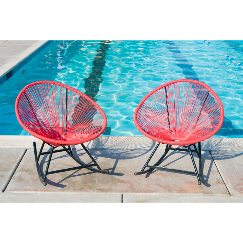 Chaise berçante en osier Meyerwood, Rouge