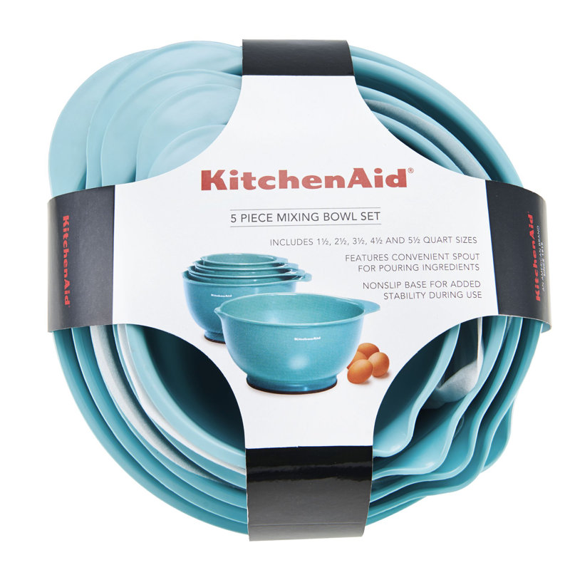 KitchenAid® Classic 5-Piece Mixing Bowl Set, Aqua Sky