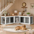 Ensemble de cage modulaire pour chien 3 pièces Aletza