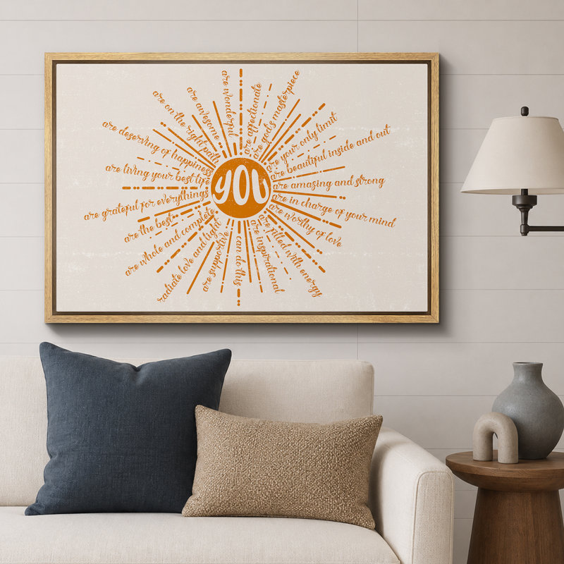 «Radiant Affirmations Uplifting Inspirational Quotes Abstract Contemporary Relax / Calm», reproduction sur toile
