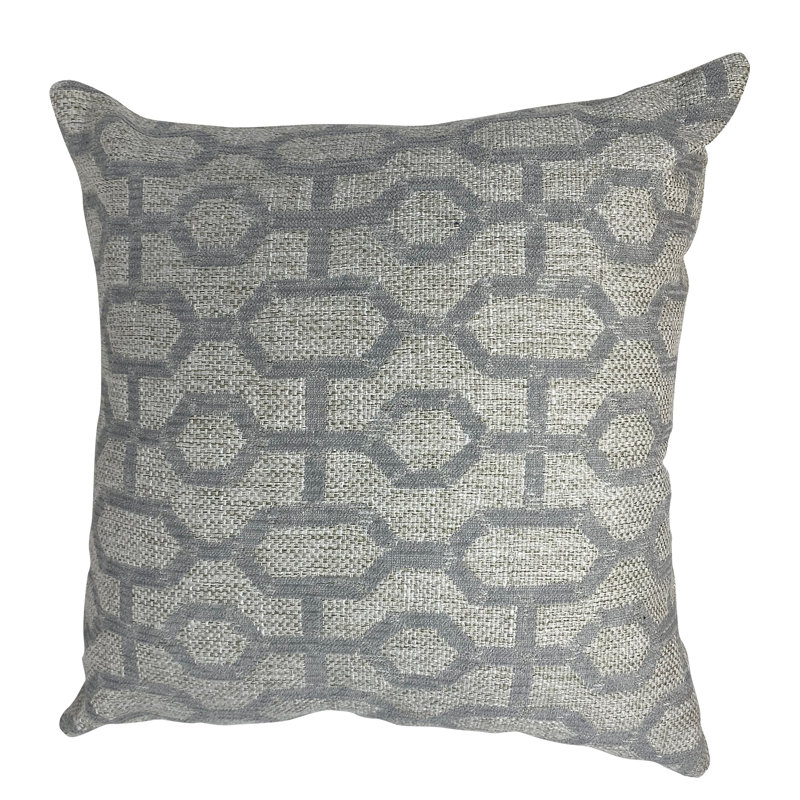 Geometric Reversible Throw Pillow, 18" x 18", Gray