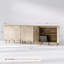 Armoire d'appoint Debets avec tablettes réglables et base en bois massif-1024886555