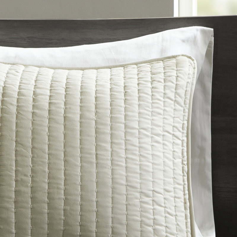 3 pièces de courtepointe très grand / très grand en crème, extérieur en microfibre avec intérieur en coton, réversible pour une literie de repos paisible, repos apaisant