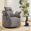 Fauteuil inclinable rond pivotant avec appui-tête réglable, alimentation et options manuelles-481345625-481345628