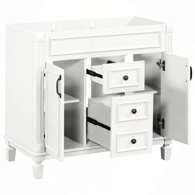 Meuble-lavabo 36 po sans lavabo supérieur, armoire seulement, armoire de rangement moderne avec 2 portes à fermeture douce
