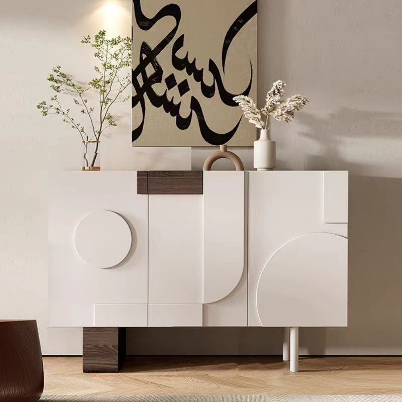 French Simple Creative Entrance Cabinet Accent Cabinet, White