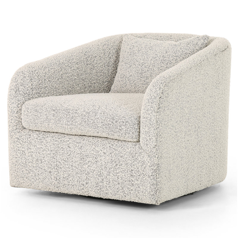 Topanga Swivel Armchair, Knoll Domino Gray Polyester Blend
