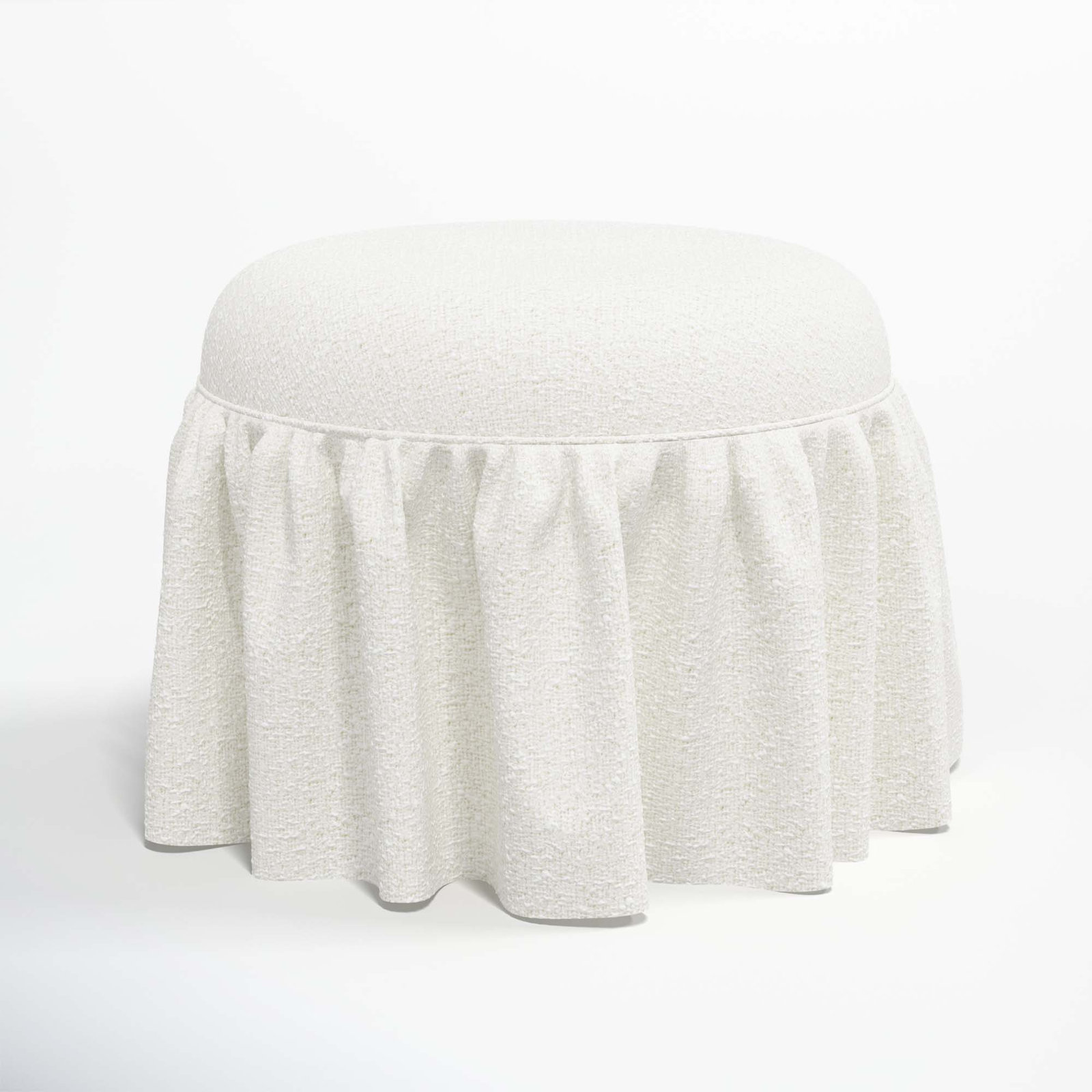 Jebb Upholstered Ottoman, Classic Snow Boucle