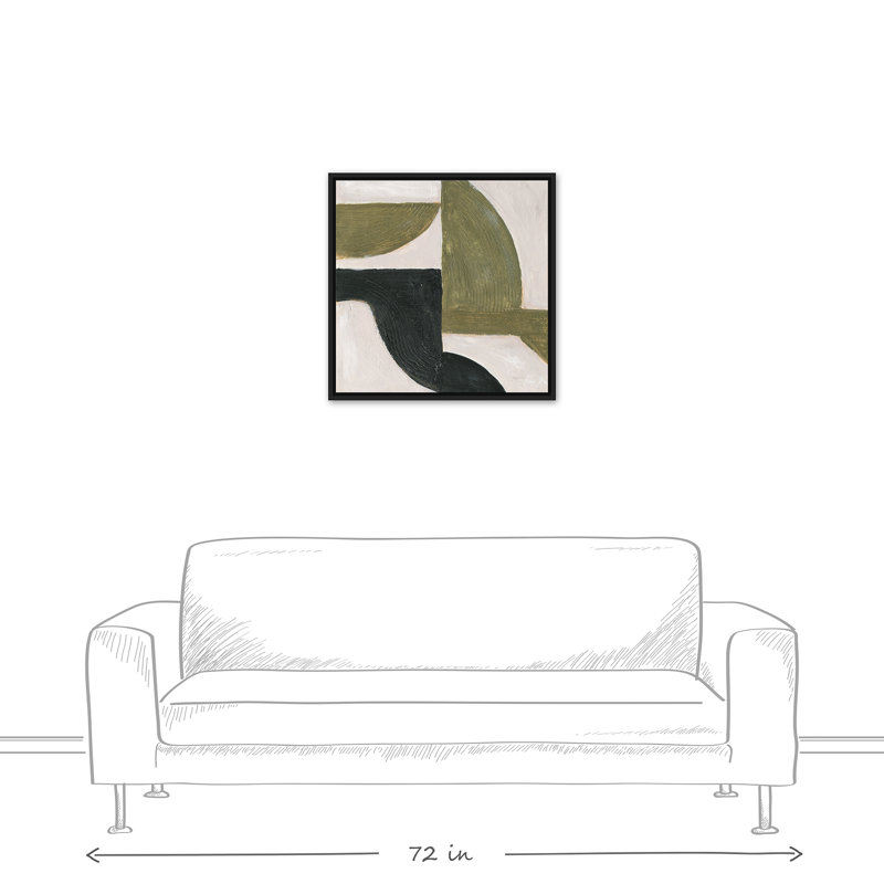 «Abstract Moody Shapes», reproduction de peinture acrylique, Toile avec cadre flottant, H 25,75 po x l 25,75 po, Brun