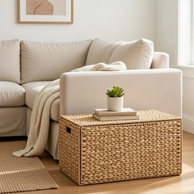 Panier de rangement avec couvercle Jom, jacinthe 27 po brun clair Jom