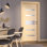 Porte battante intérieure simple en bois manufacturé et en verre givré Avon 07-05