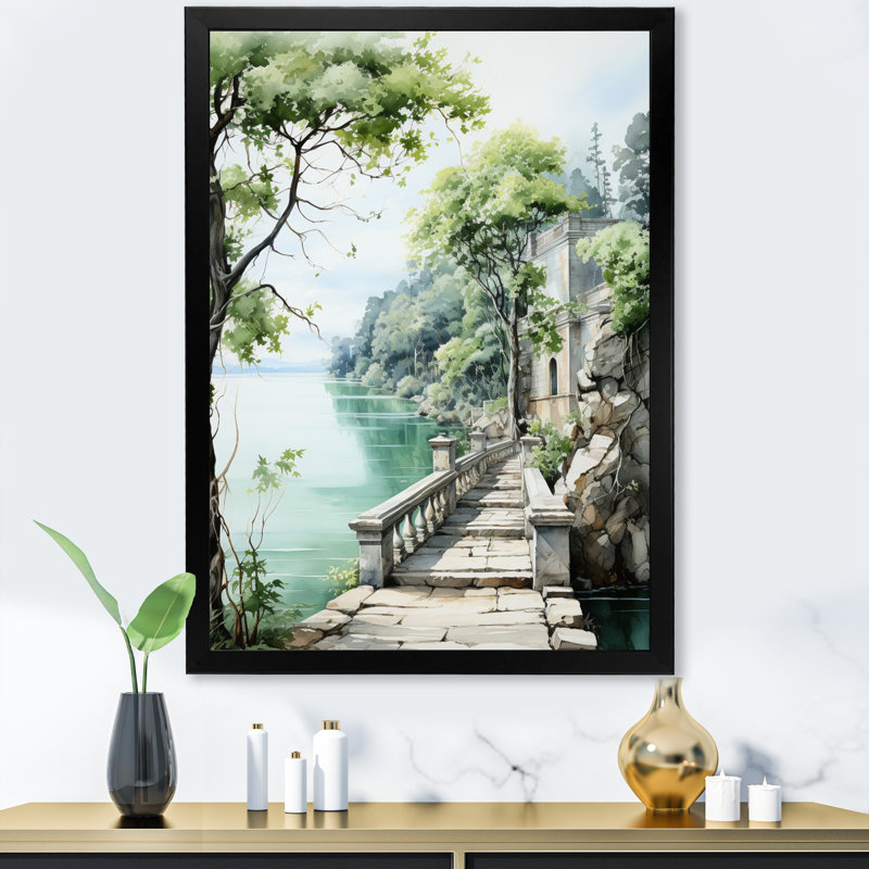 «Lockeland Green Bridge Tranquil Archway I», reproduction d'art sur toile, H 32 po x l 24 po x P 1 po, Cadre photo noir