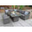 PARIS 7pc Deluxe Modular Corner Dining Set 2pc LH / RH Sofa, 1pc Corner Chair, 1pc Middle Chair & 1 Bench with 170x100cm Firepit Table