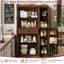 Armoire de rangement haute, garde-manger avec portes et tablettes-129445067