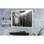 Miroir mural de salle de bain 60 po x 40 po avec cadre en aluminium à DEL durable, imperméable et durable, 3 réglages de couleur, système de commande tactile à fonctionnalité intelligente