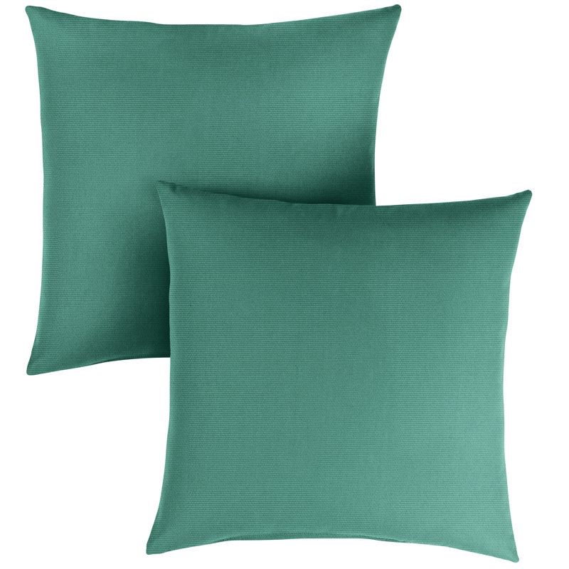 Housse et insert de coussin d'extérieur Ashbrun Sunbrella, Carré 24 po, Sunbrella - Toile bleu sarcelle