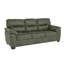 Canapé moderne en tissu de 81 po avec accoudoirs rembourrés et pieds triangulaires noirs, canapé rembourré 3 places pour le salon, vert olive.-1027424819