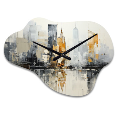 Abstract Cityscape IV - Abstract Collages - Horloge murale asymétrique