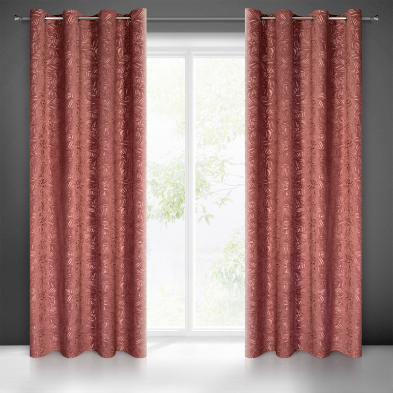 Abinash Blackout Curtains Single Panel, Dark Rose