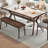 Nu-brown Rectangular Sintered Stone tabletop Dining Table-1101837778