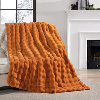 Bubble Faux Fur Throw Blanket