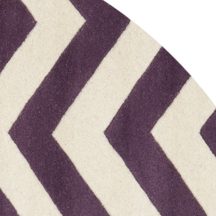 Highbury Chevron Wool Hand Woven Area Rug, Round 213cm
