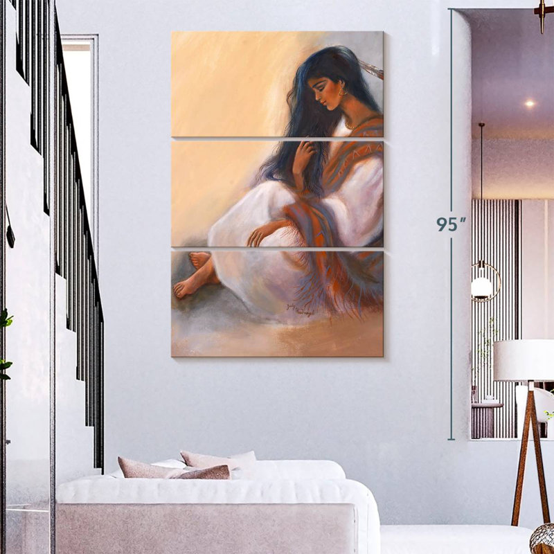 Leisha Indian Maiden Sitting, 48" H x 74" W