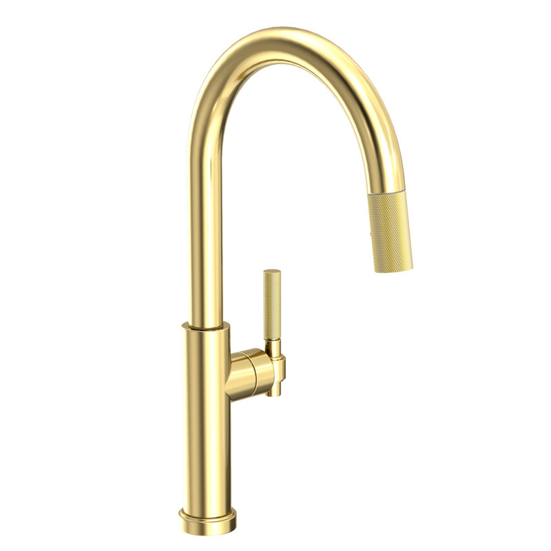 Muncy Single Handle Pull Down Kitchen Faucet, Forever Brass (PVD)