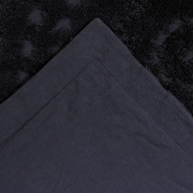 Taie décorative très grande taille en chenille touffetée 100% coton Rio Collection, conception en médaillon, housse de coussin décorative douce et respirante, certifié OEKO-TEX, lavable à la machine, toutes saisons, 20 po x 36 po, noir