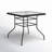 Aliyahna 32'' Patio Square Table Tempered Glass Steel Frame Outdoor Pool Yard Garden