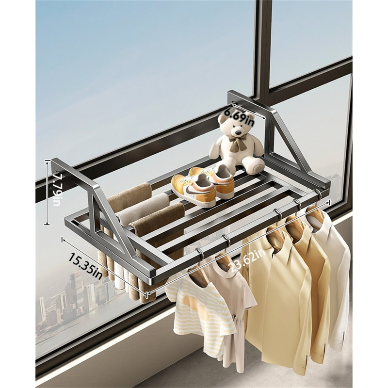 Support de balcon multi-usage, H 7,79 po x l 23,62 po x P 15,35 po